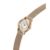 Guess Analog Silver Dial Rose Gold Milanese Strap Women Watch GW0666L3