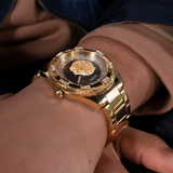 Guess Analog Gold Stainless Steel Strap Men Watch GW0783G1