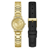 Guess Analog Gold Stainless Steel & Leather Strap Women Watch GW0808L2