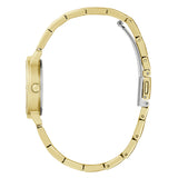 Guess Analog Gold Stainless Steel & Leather Strap Women Watch GW0808L2
