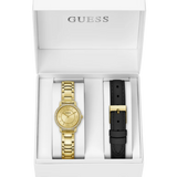 Guess Analog Gold Stainless Steel & Leather Strap Women Watch GW0808L2