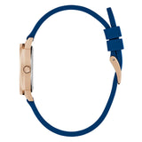Guess Analog Rose Gold Tone Blue Silicone Strap Women Watch GW0820L2