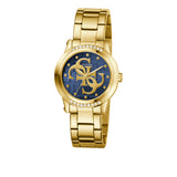 Guess Anette Blue Dial Gold Stainless Steel Strap Women's Watch GW0861L6