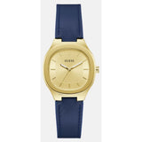 Guess Analog Gold Dial Blue Silicon Strap Women's Watch GW0996L2