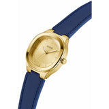 Guess Analog Gold Dial Blue Silicon Strap Women's Watch GW0996L2