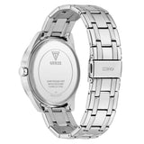 Guess Analog Blue Dial Silver Stainless Steel Strap Gift Set Men's Watch GW1008G1