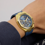 Guess Equity Blue Silicon Strap Men's Watch GW1011G2