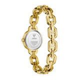 Guess Analog Blue Dial Gold Stainless Steel Strap Women's Watch GW1019L2