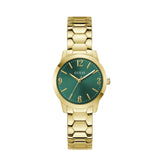 Guess Green Dial Gold Stainless Steel Strap Women's Watch GW1028L2