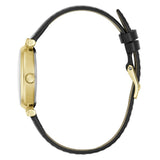 Guess Analog Gold Dial Black Leather Strap Women's Watch GW1029L2