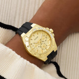 Guess Analog Black Silicone Strap Men's Watch - Chronograph | GW1034L2
