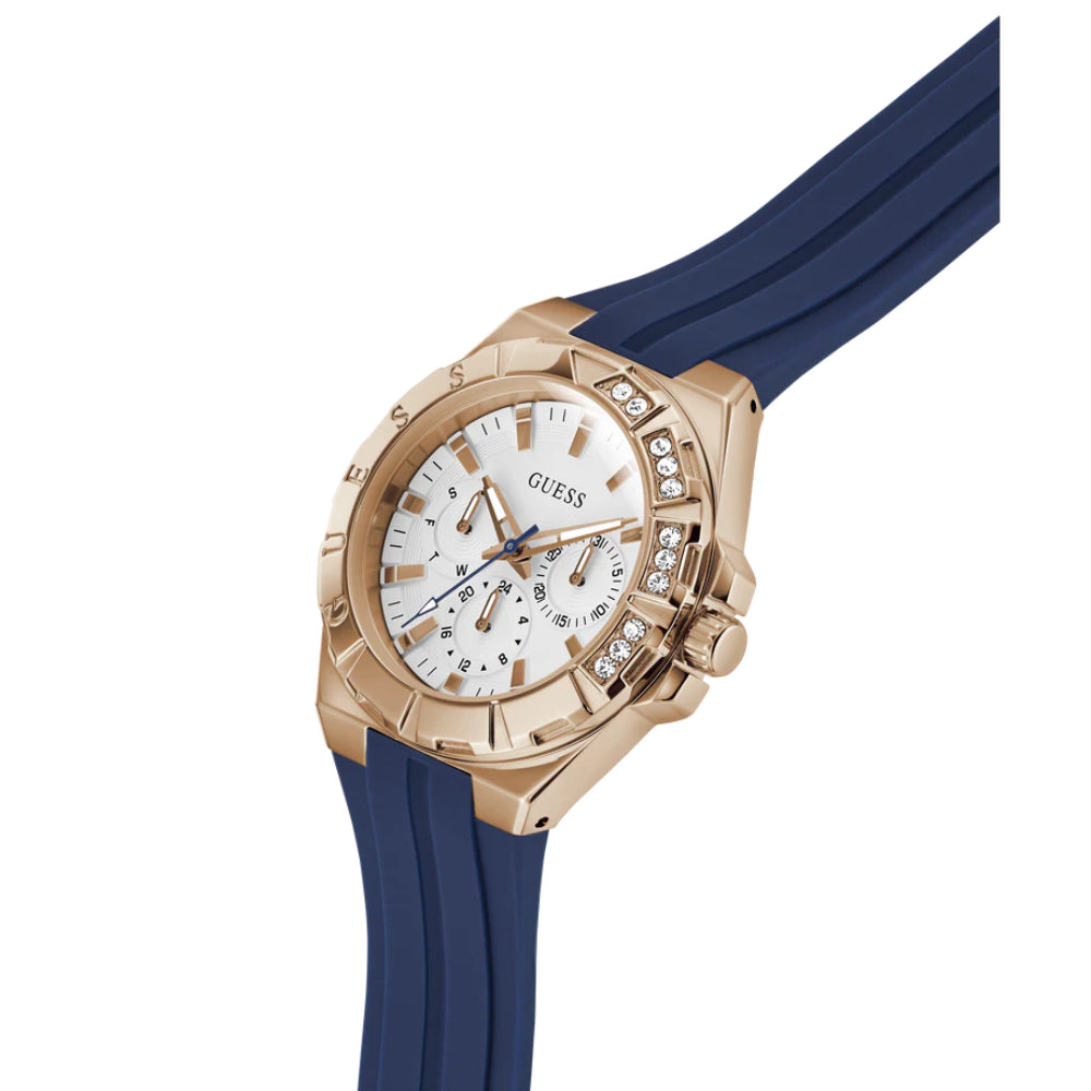 Guess Analog Blue Silicone Strap Women's Watch - Chronograph | GW1034L4