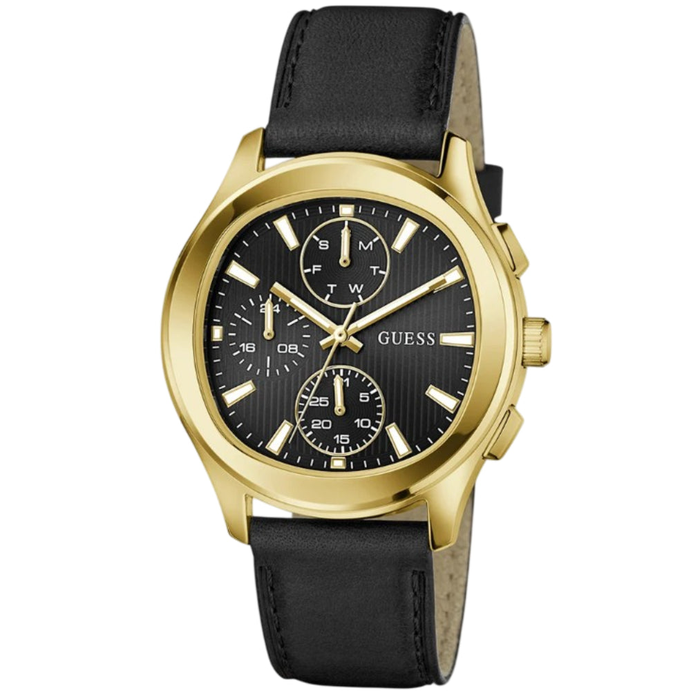 Guess Palmer Black Leather Strap Men's Watch - Chronograph | GW1049G2