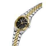 Guess Analog Black Dial Two-Tone Stainless Steel Strap Women's Watch GW1101L3