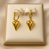 AG Collective Jewelry – Golden Heart Drop Hoops