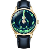 Mandetbrote Mechanical Exception Leather Strap Men's Watch - Orbital | Gold Smile