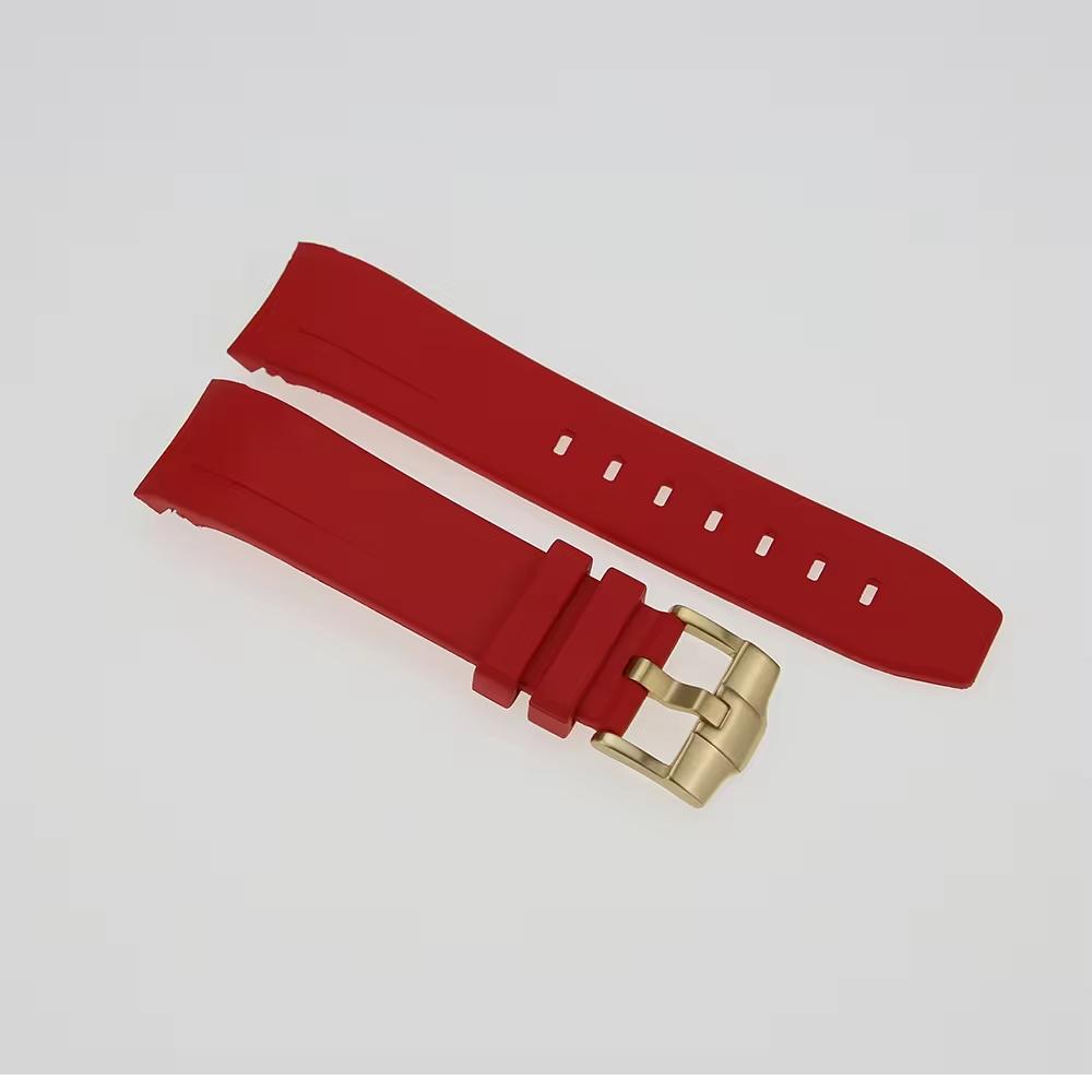 FKM Rubber Watch Strap: Red