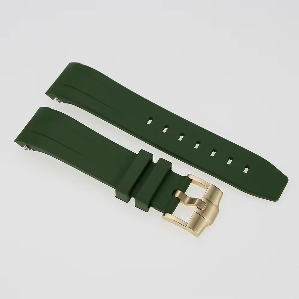 FKM Rubber Watch Strap: Green