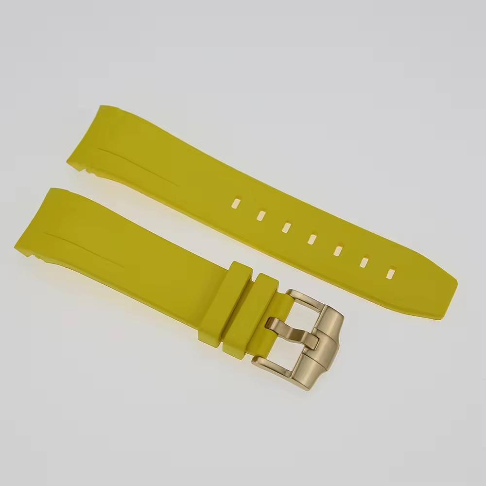 FKM Rubber Watch Strap: Yellow