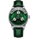 Vortichron Premium Leather Strap Men's Watch - Timeorb | Green(Presale) 7Days