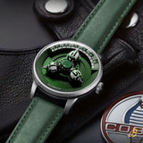 Vortichron Premium Leather Strap Men's Watch - Timeorb | Green(Presale) 7Days