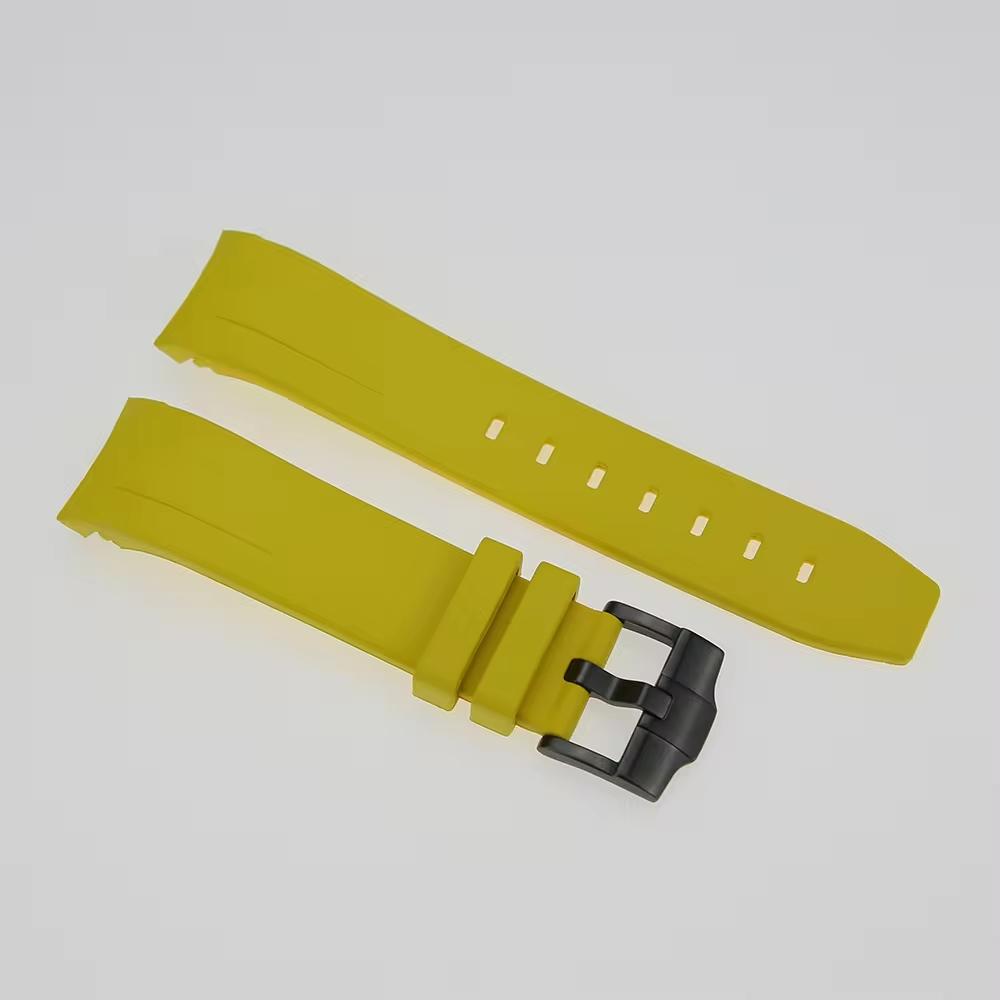 FKM Rubber Watch Strap: Yellow