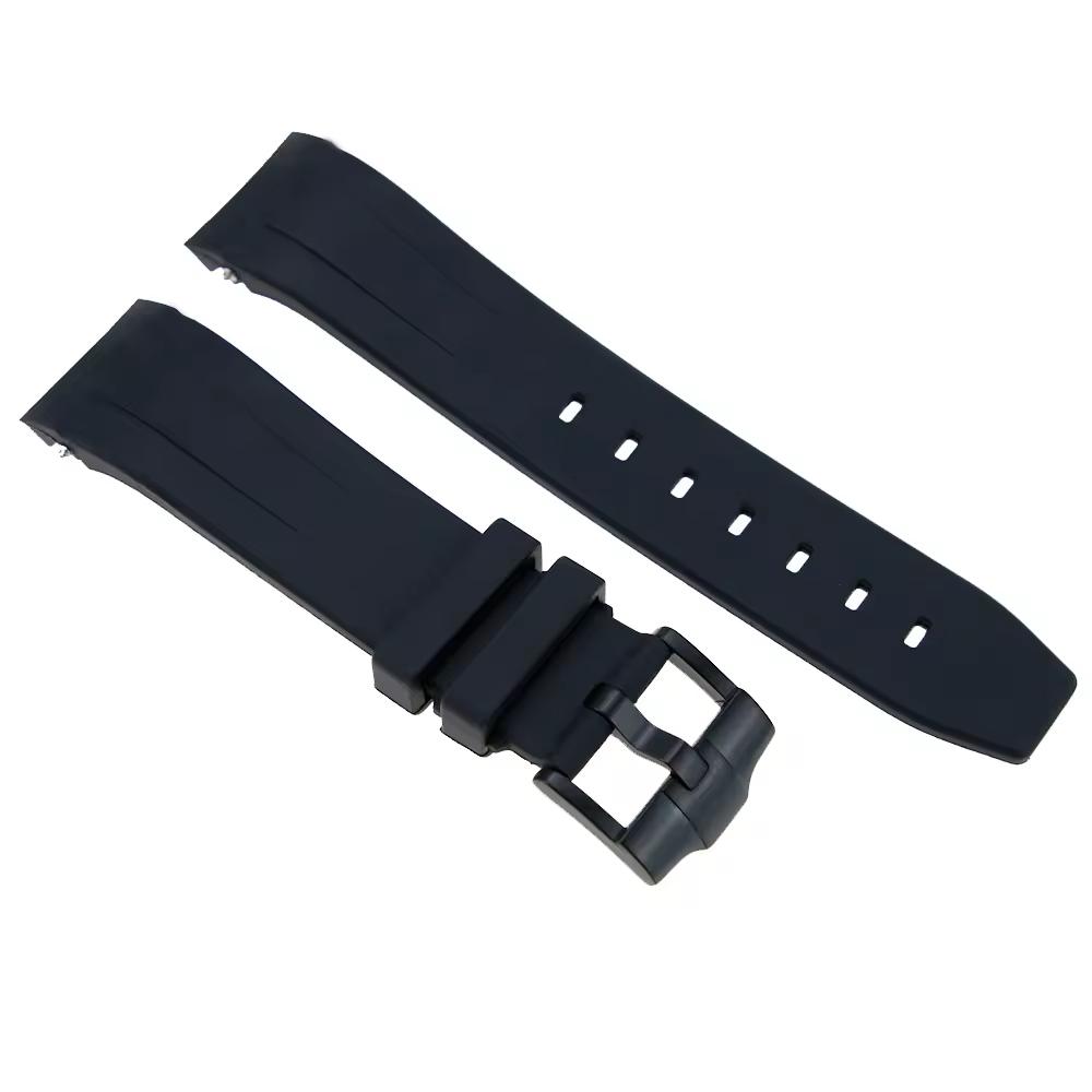 FKM Rubber Watch Strap: Black