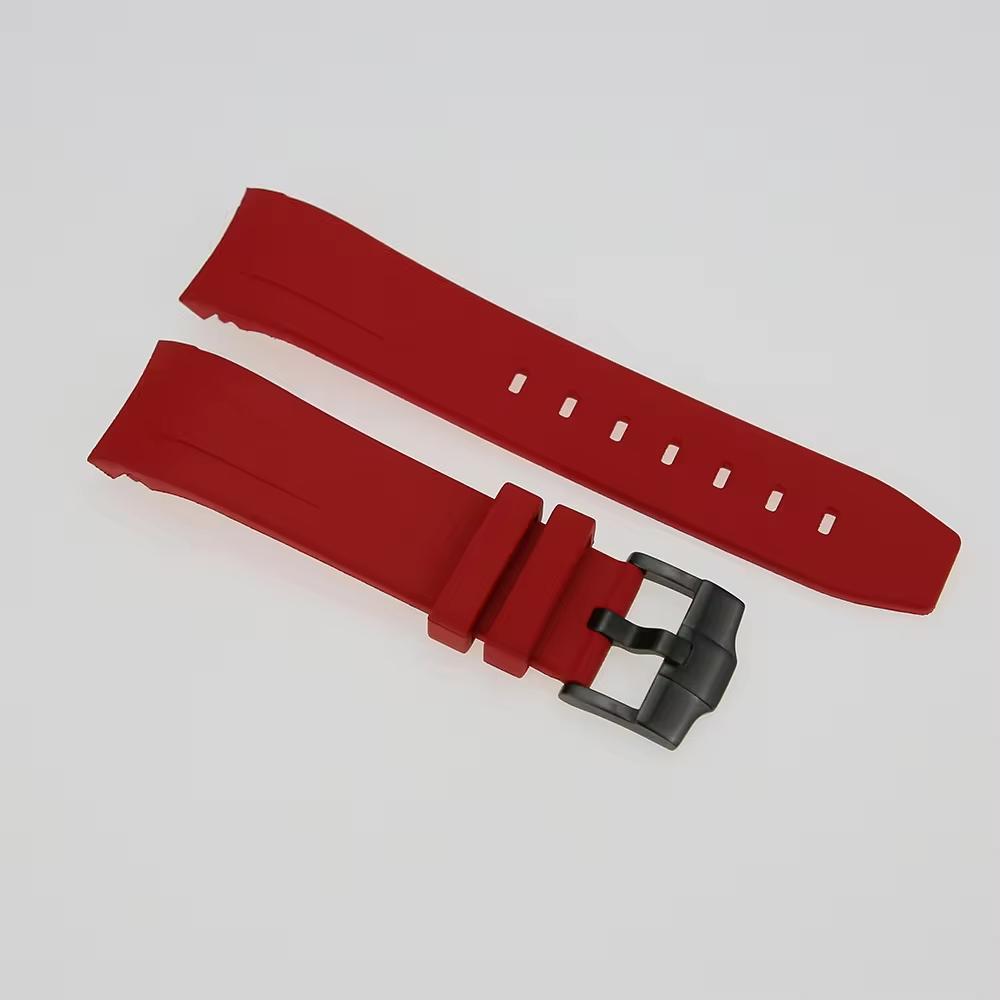 FKM Rubber Watch Strap: Red
