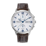 Mathey-Tissot Edmond Chrono Automatic Brown Strap Leather Men's Watch