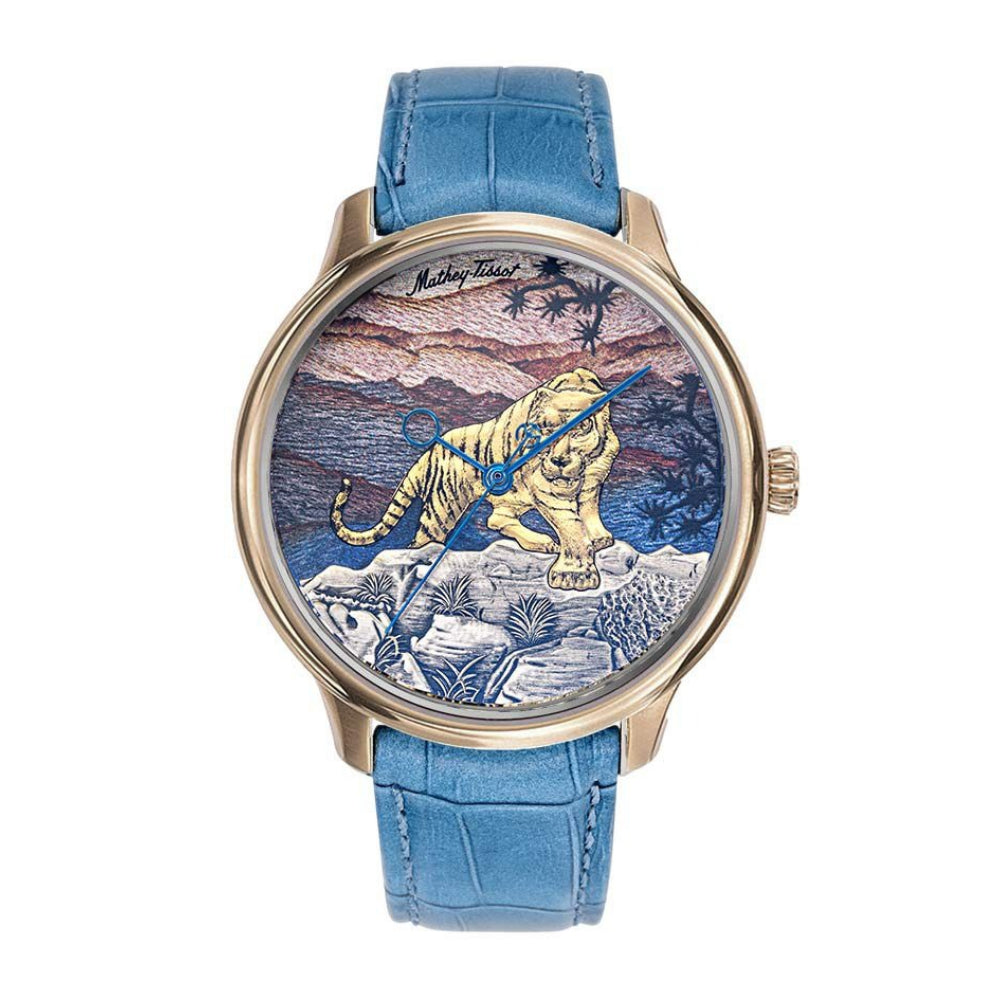 Mathey-Tissot City Leather Collection Edmond Automatic Handcrafted Tiger Men's Watch