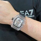 Chronograph Black Silicone Strap Men Watch H2-9178G-TR-BK
