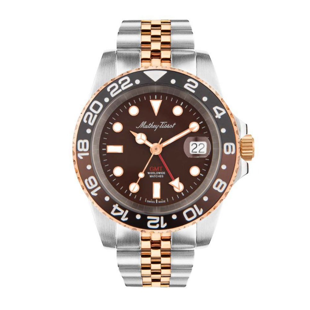 Mathey-Tissot GMT Collection Two-Tone Strap Men's Watch