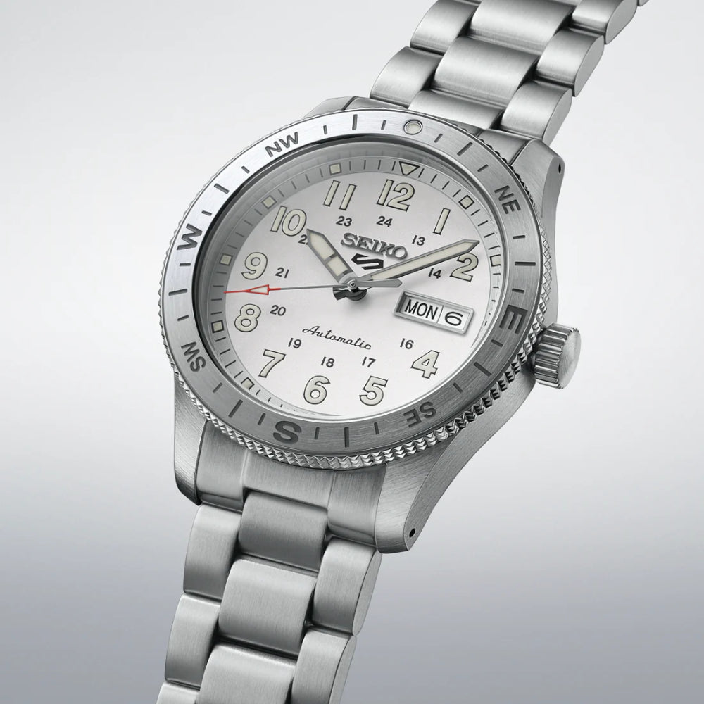 Seiko 5 Sports Silver Stainless Steel Strap Men's Watch HDB007K1