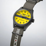 Seiko 5 Sports Yellow Dial Grey Nylon Strap Men's Watch HDB010K1