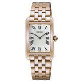 Seiko Analog White Dial Rose Gold Stainless Steel Strap Women's Watch HGG002P1