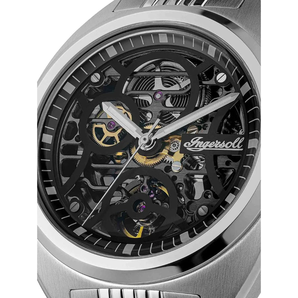 Ingersoll Wrangler Stainless Steel Strap Men's Watch - Skeleton Dial | I16901