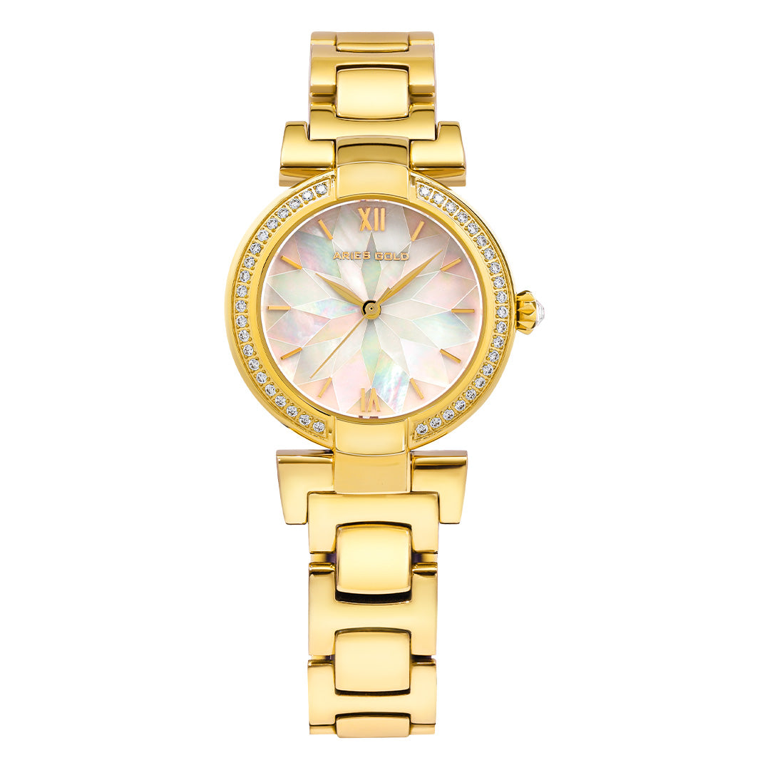 Aries Gold Stainless Steel Strap Women Watch - L 5010 Series