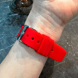 Aries Gold Crystal Dial Red Silicone Strap Women Watch L 5044 SW-R