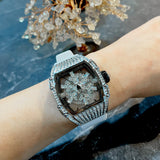 Aries Gold Crystal Dial White Silicone Strap Women Watch L 5044 SW-W