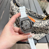 Aries Gold Crystal Dial White Silicone Strap Women Watch L 5044 SW-W
