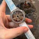 Aries Gold White Genuine Leather Strap Women Watch L 5045 RGW-W