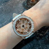 Aries Gold White Genuine Leather Strap Women Watch L 5045 RGW-W