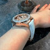 Aries Gold White Genuine Leather Strap Women Watch L 5045 RGW-W