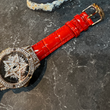 AG Collective Red Leather Strap Women Watch L 5047 RGR-RG