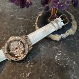 AG Collective White Leather Strap Women Watch L 5047 RGW-RG