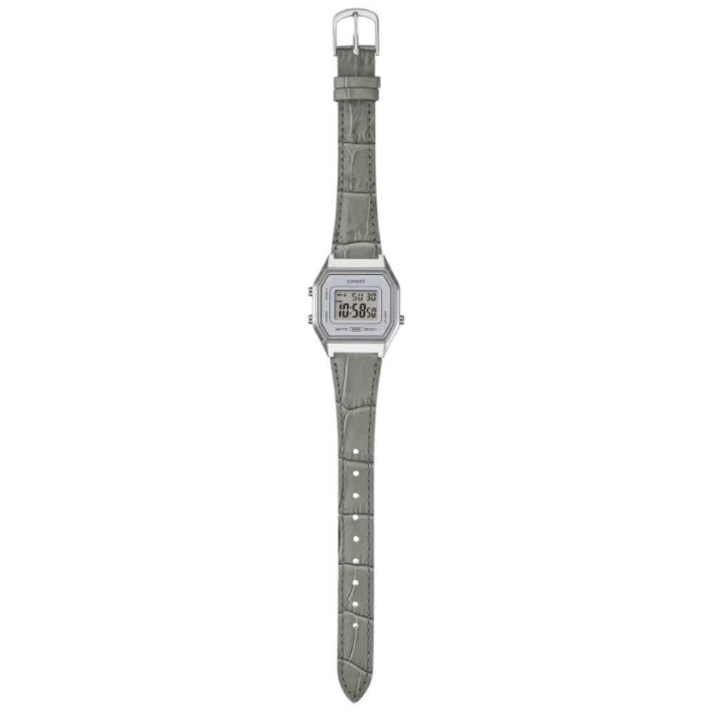 Casio General Gray Leather Strap Women's Watch LA680WEL-8A2DF