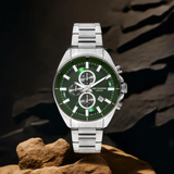 Lee Cooper Green Dial Silver Stainless Steel Strap Men's Watch LC07830.370