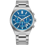 Lee Cooper Blue Dial Silver Stainless Steel Strap Men's Watch LC08084.390