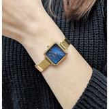 Lee Cooper Blue Dial Gold Milanese Strap Women's Watch LC08138.190
