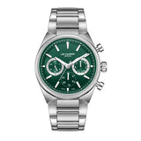 Lee Cooper Chronograph Green Dial Stainless Steel Strap Men's Watch LC08174.370